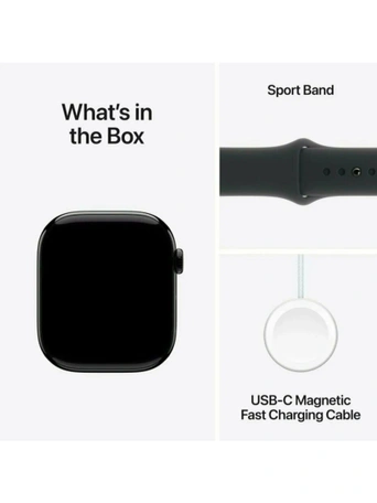 Умные часы Apple Watch S10 46 мм, Jet Black Aluminium, Black Sport Band - S/M