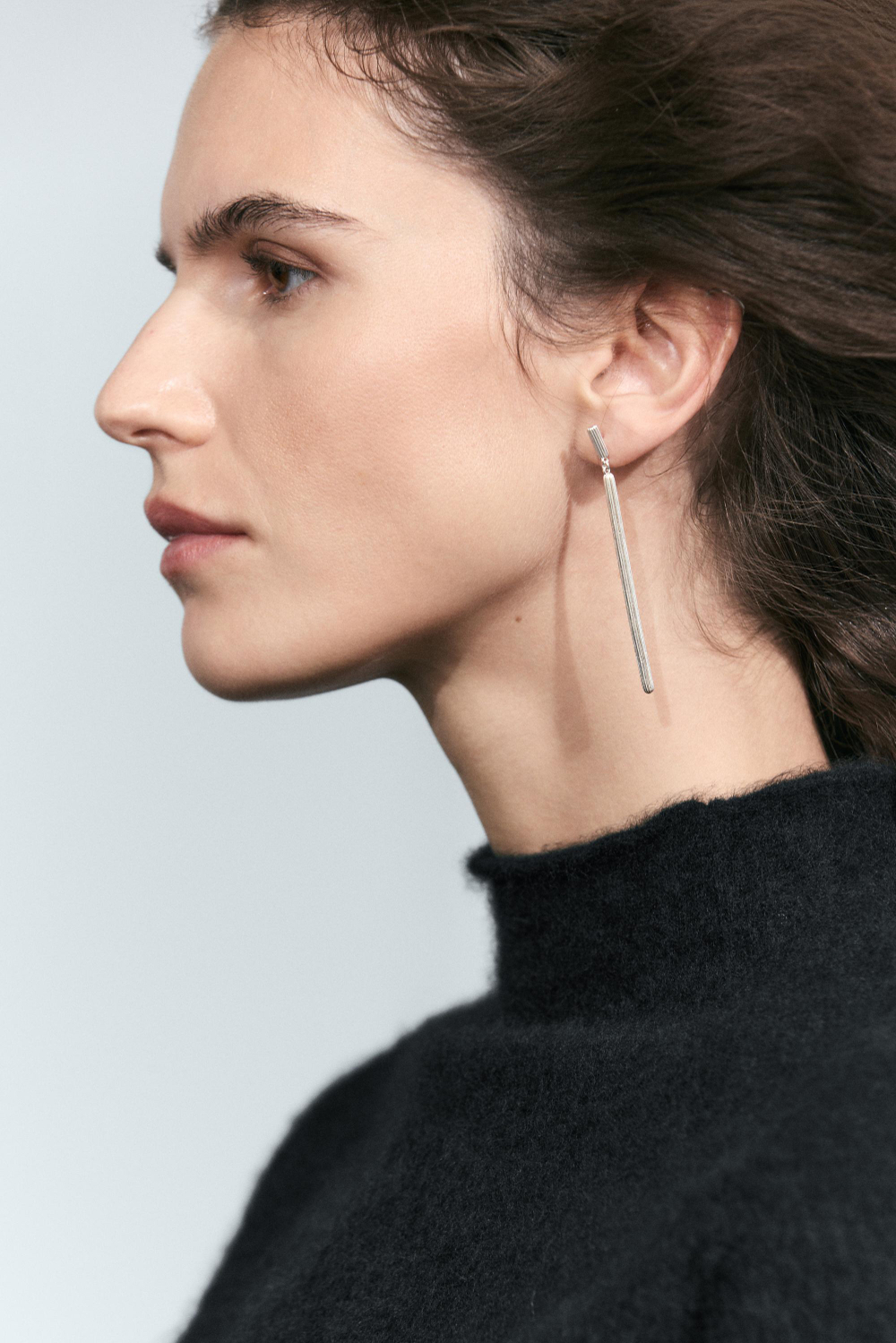 Massimo Dutti Длинные серьги в полоску, серебряный
