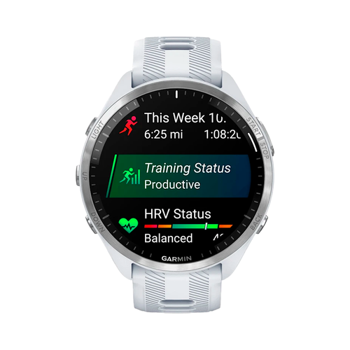 Умные часы Garmin Forerunner 965, 47.1mm, Titanium Bezel with Whitestone Case and Whitestone/Powder Gray Silicone Band (010-02809-11)