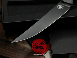 Кухонный нож Microtech Boning кастом - клинок DLC, больстеры титан, рук. Carbon
