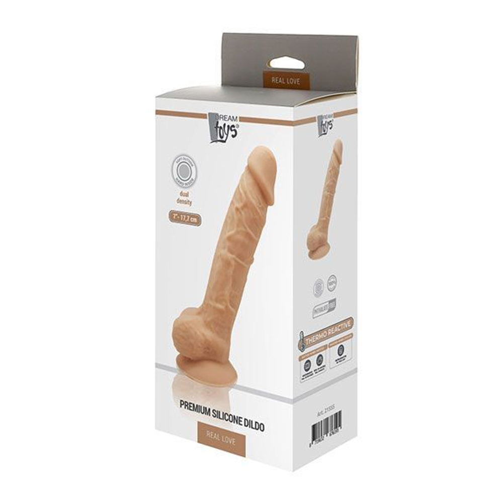 Телесный реалистичный фаллоимитатор DILDO 7INCH FLESH - 17,7 см. (Цвет: телесный)