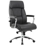 Кресло из натуральной кожи BRABIX PREMIUM "Phaeton EX-502", хром, черное, 530882