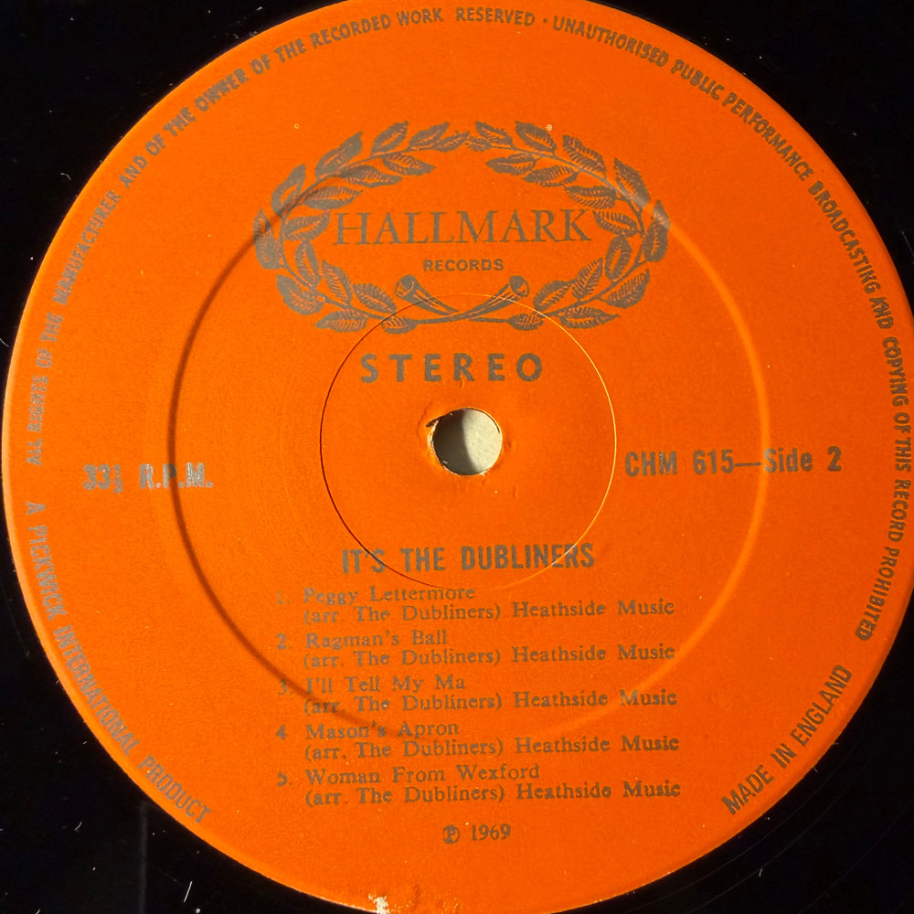 The Dubliners ‎– It's The Dubliners (Англия 1969г.)
