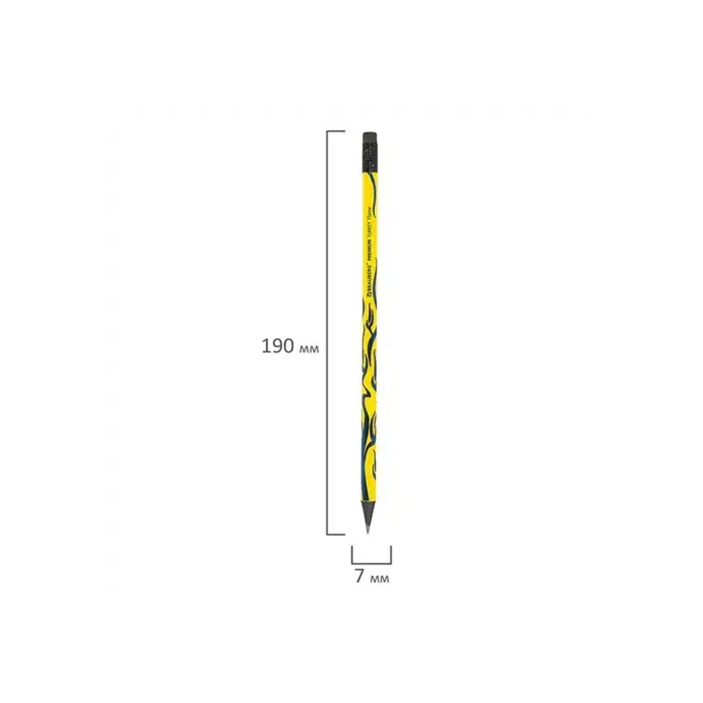 Карандаш чернографитный BRAUBERG PREMIUM TURKEY Flame, ластик 181565