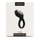 Чёрное эрекционное виброкольцо Svakom Tyler Vibrating Cock Ring with Textured Head Sring-01-BLK