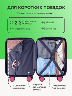 Набор Xs/L ручная кладь и большой Розовый