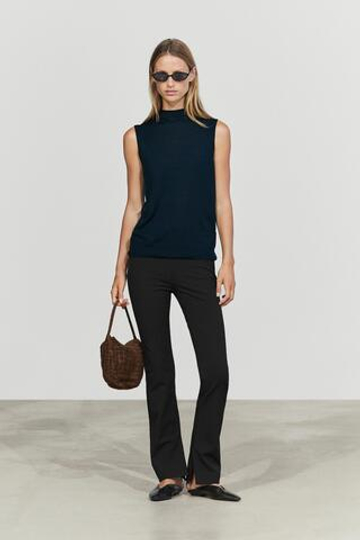 Massimo Dutti Технические брюки-клеш, черный
