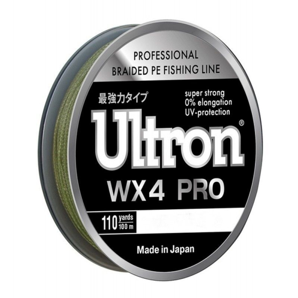 Плетеный шнур для рыбалки ULTRON WX 4 PRO 0,12 мм, 8,0 кг, 137 м, хаки. Товар уцененный