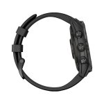 Умные часы Garmin Fenix 7, 47mm, Sapphire Solar Carbon Grey DLC Titanium with Silicone Black Band (010-02540-21)