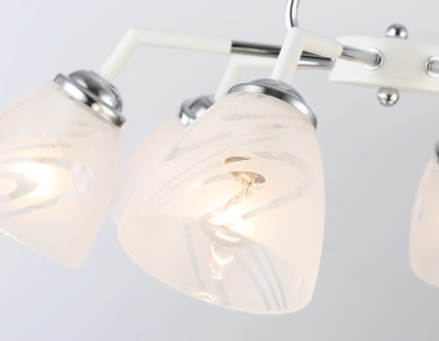 Светильник подвесной TR303292/6 WH/CH/FR белый/хром/белый матовый E27*6 max 60W D590*380