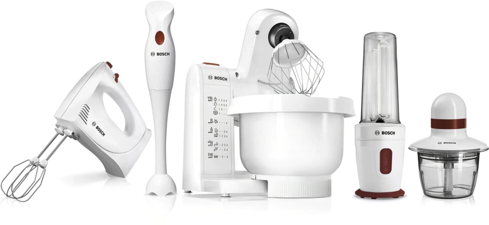 Кухонная машина BOSCH MUM4 MUMP1000, белый/красный