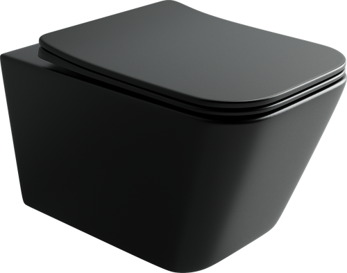 Комплект подвесной безободковый унитаз Ceramica Nova Metric CN3007MB черный матовый с сиденьем микролифт + инсталляция Creto Standart 1.1