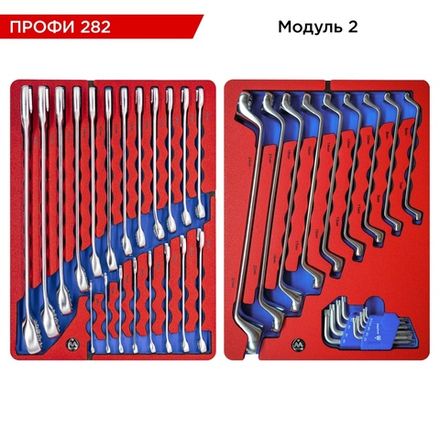 Цена на МАСТАК (52-06282B) Набор инструментов 282 предмета, "ПРОФИ 282", в синей тележке