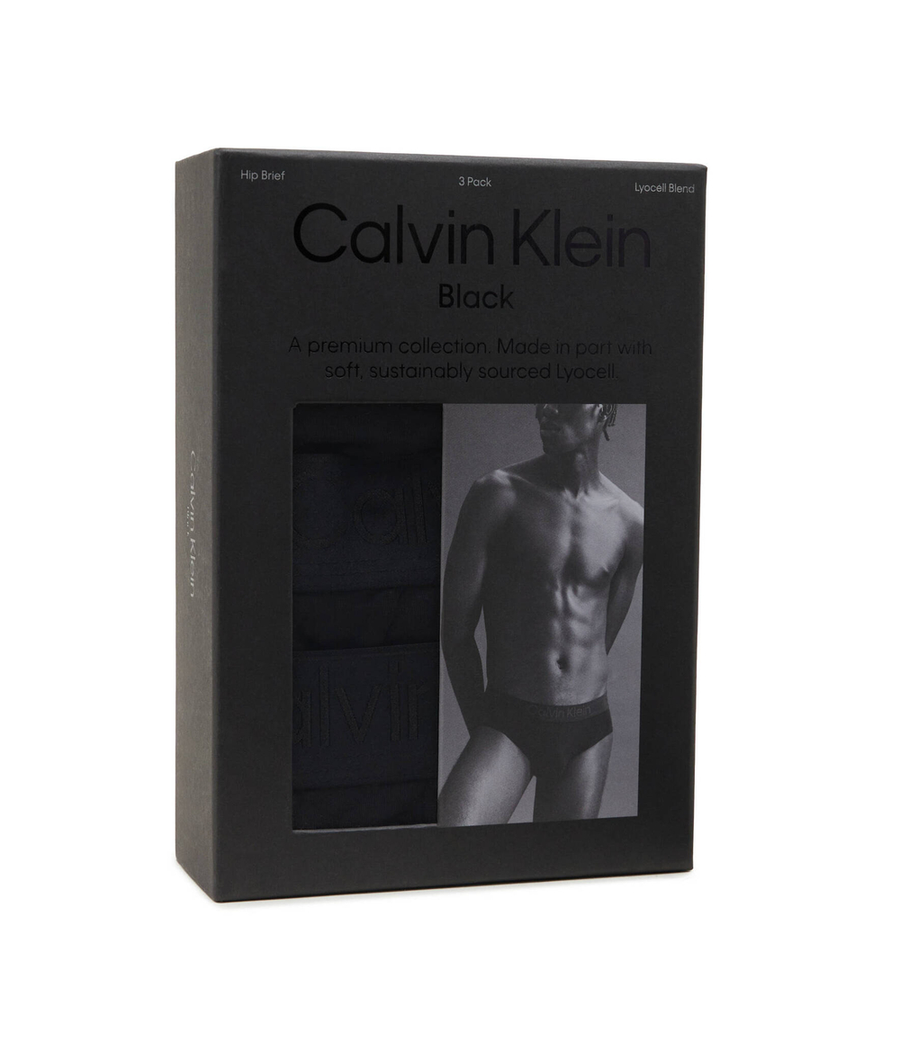 Брифы 3 пары Calvin Klein Underwear - черный(000NB3650A)