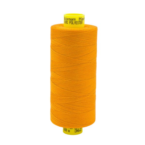 Нитка Gutermann Mara 150 (1000 метров), 1 кат., особо тонкая | 362 оранжево-желтый