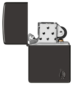 Зажигалка ZIPPO Armor Flame c покрытием High Polish Black, латунь/сталь, черная, 38x13x57 мм, шт