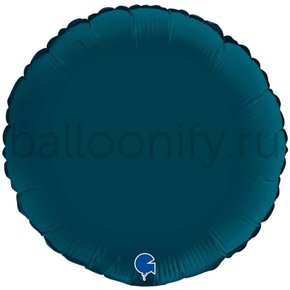 Фольгированная фигура, круг 18"/46СМ Сатин Petrol Blue