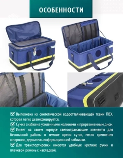 Сумка реанимационная СР - 3 набора НРСП- 01 - Мединт - М синяя  м.333