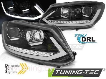 Передние фары Tube Light для Volkswagen Touran I (03-15) динамические черные