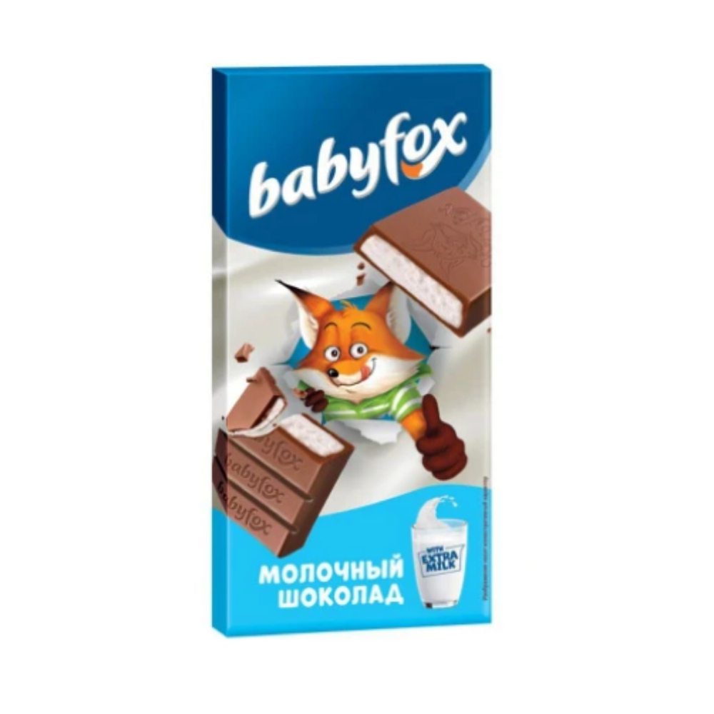 КДВ Шоколад Babyfox 90г молочный, плитка 1/14 (арт.РРВ001)