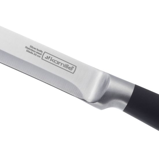 Нож кухонный разделочный для мяса Kamille KM-5191 (лезвие 20 см, рукоятка 14,5 см) из нержавеющей стали