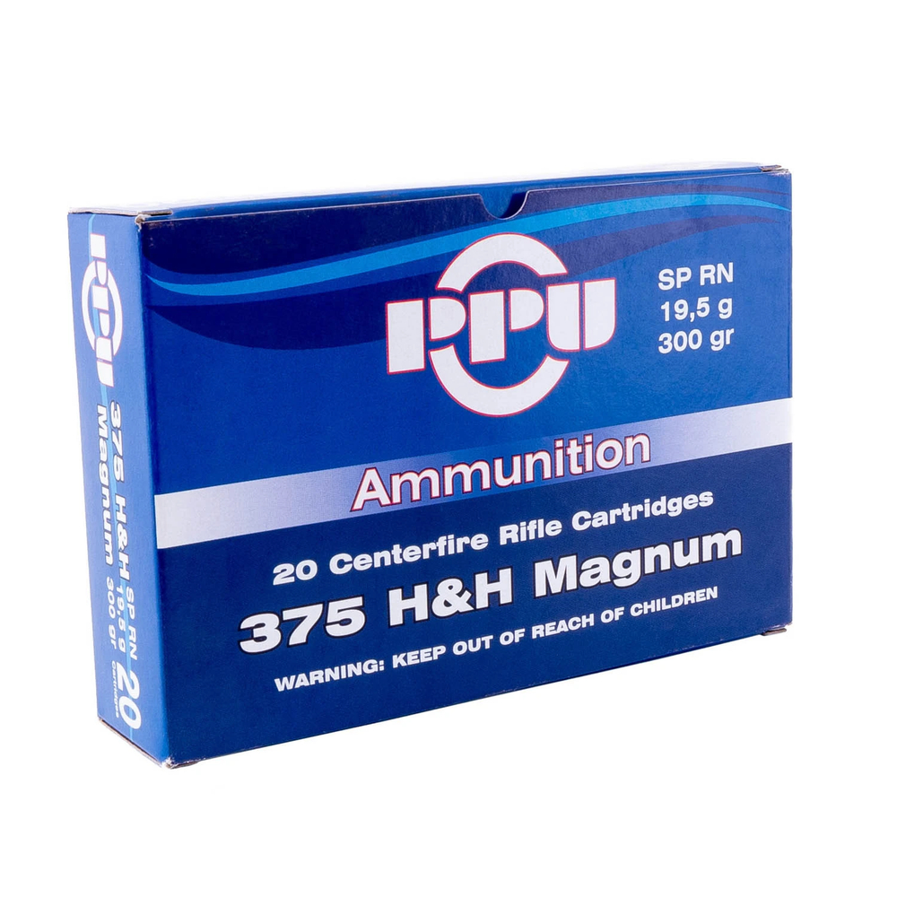 Патрон .375 H&H Mag PPU SP RN 19,5