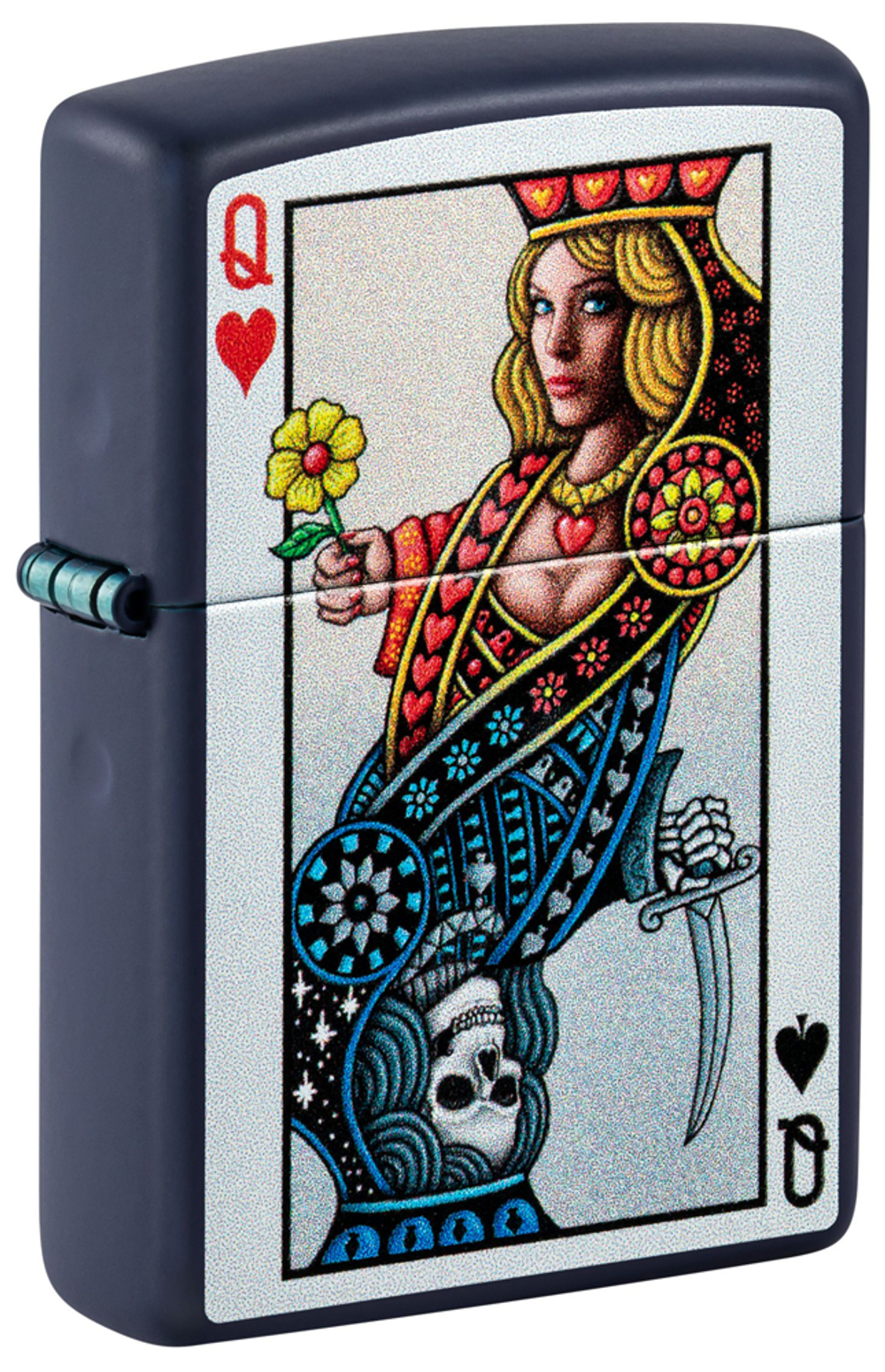 Зажигалка Zippo Queen Design с покрытием Navy Matte, латунь/сталь, синяя, матовая, 38x13x57 мм
