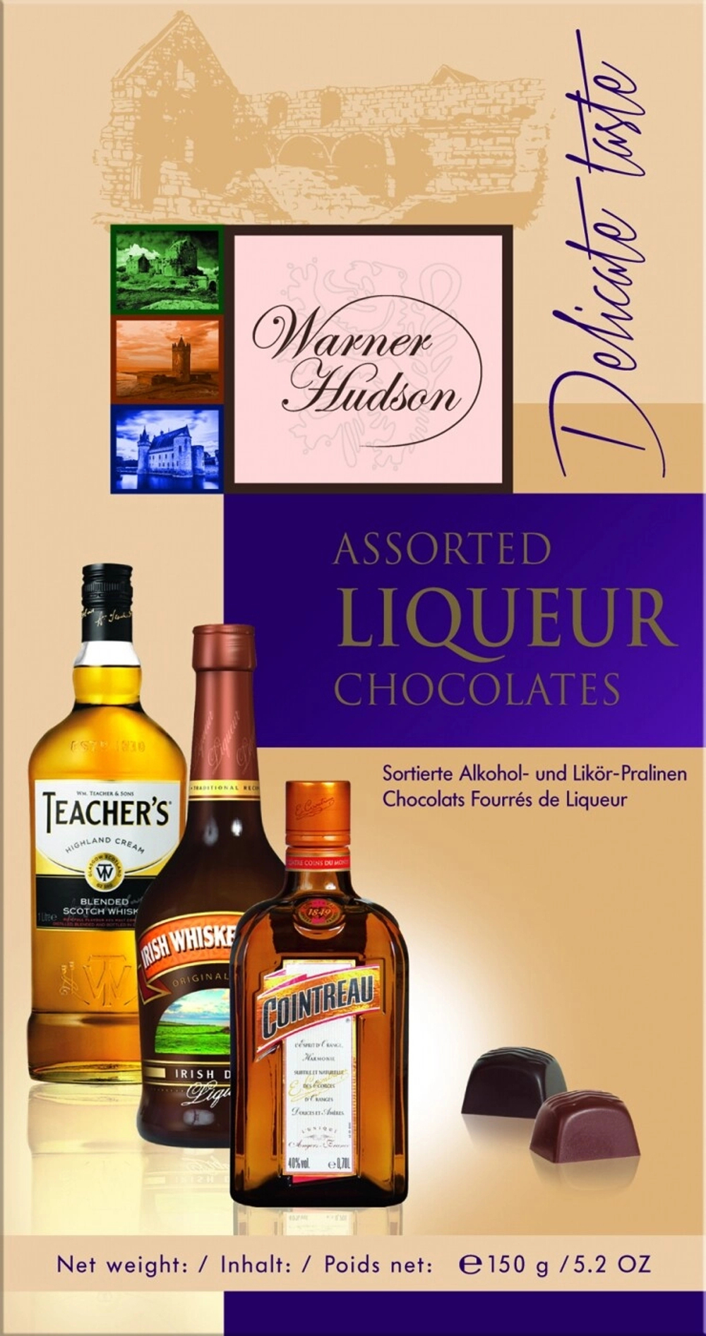 Шоколад Пиастен Уорнер Хадсон конфеты ассорти с ликером / Piasten Warner Hudson Assorted Ligueur Chocolates 150г