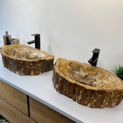 Раковина из окаменелого дерева ПАРА! OD-67003 61x34x15 из натурального камня