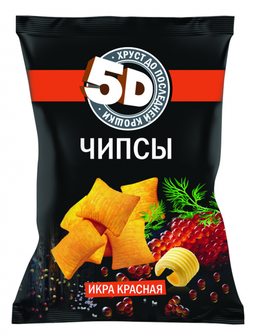 Чипсы "5D" со вкусом икра красная 45гр*40шт