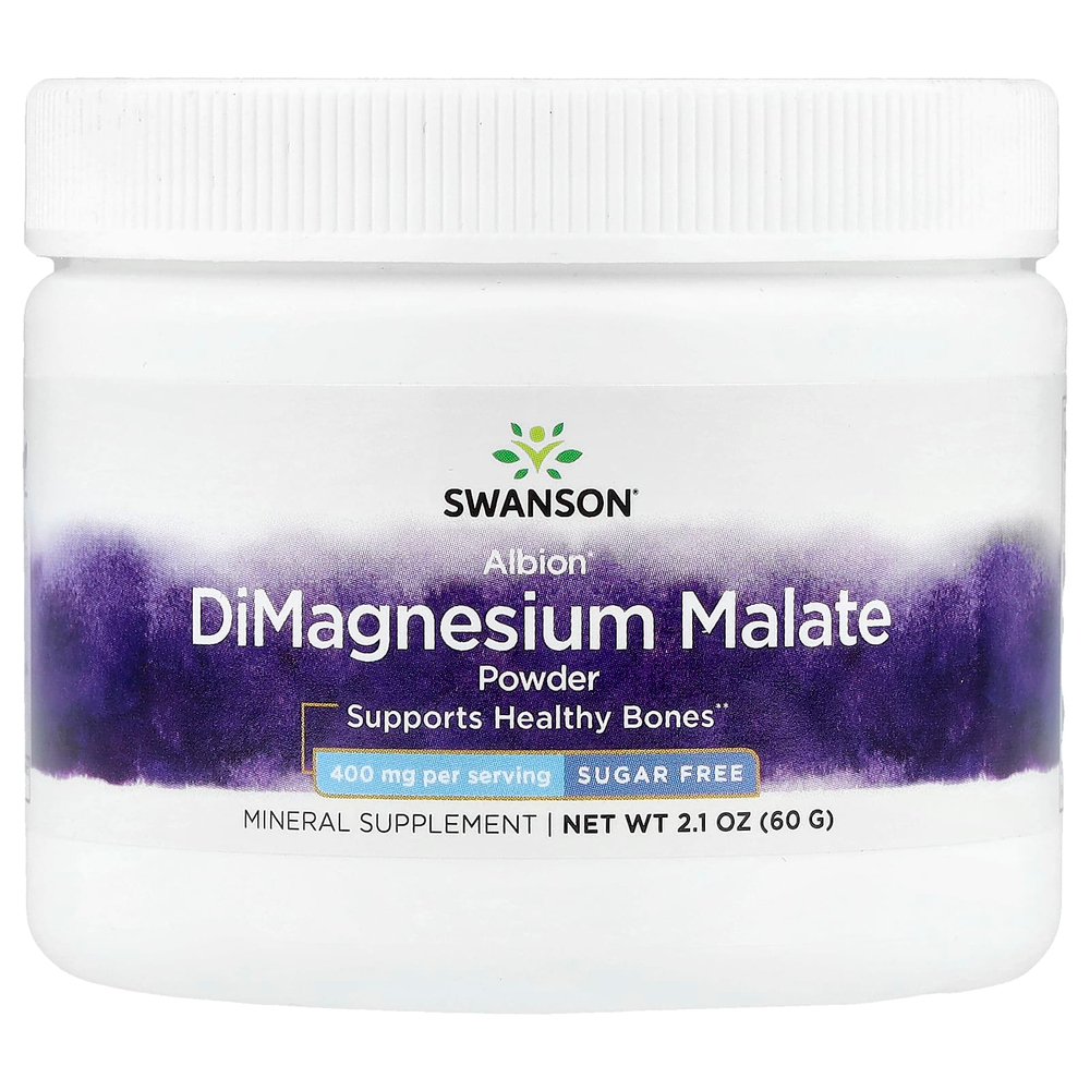 Swanson Vitamins, Димагний малат в порошке, 60 г (2,1 унции)