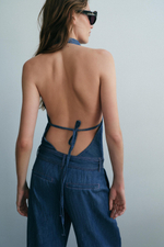 КОМБИНЕЗОН ХАЛТЕР С ОТКРЫТОЙ СПИНОЙ И РЕМНЕМ — ZARA