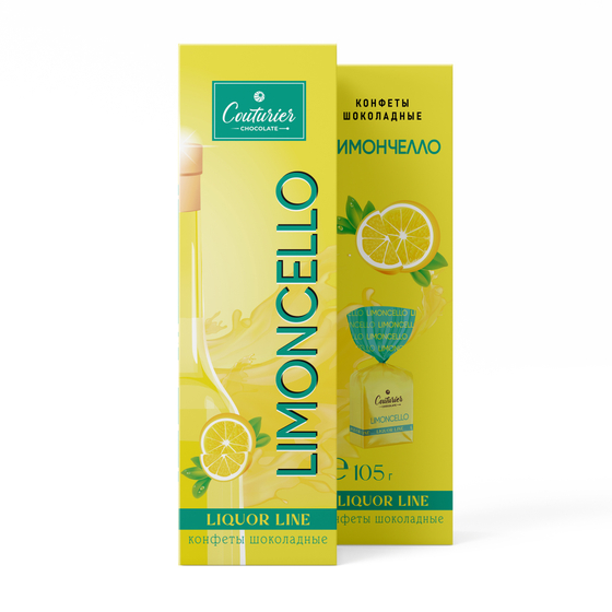 Набор конфет "LIQUOR LINE" Шоколадные конфеты со вк. "LIMONCELLO" 105 гр*12 шт