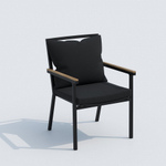 Обеденная группа Ideal Patio  КАНА ФЕСТА плюс каркас карбон, стол стекло 180, ткань черная