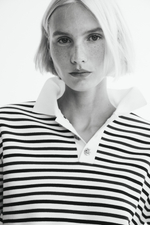 Трикотажный топ-поло с подплечниками - H&M