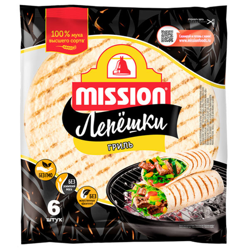 Тортилья Mission Лепешки гриль 20 см (6 шт.) 250г