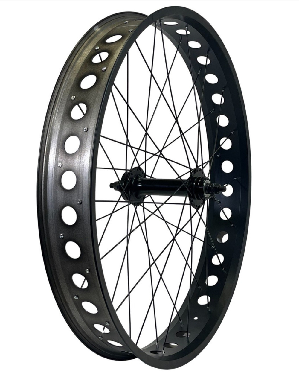 Колесо переднее 26" TRIX алюминий черный, Fat Bike, ДИСК гайка промподш. черный, спица черный