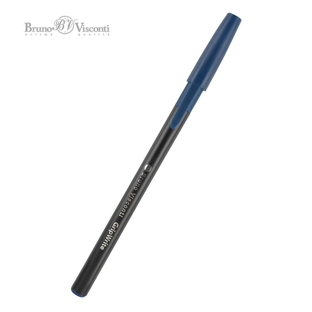 Ручка "GripWrite Black" шариковая 0.7 мм, синяя (BrunoVisconti)