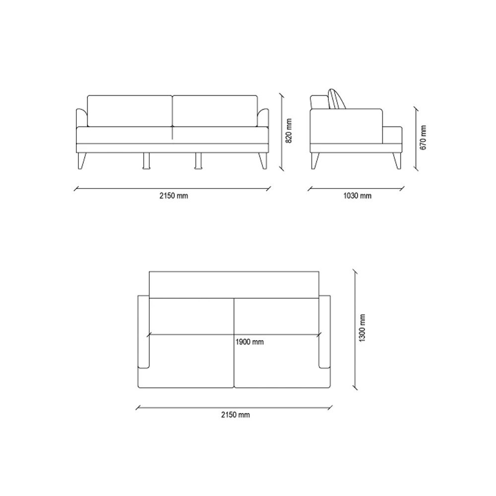 Диван кровать трехместный ENZA HOME FIORE EH53003