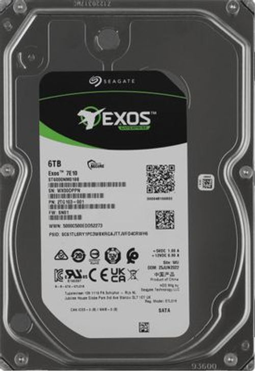 Серверный жесткий диск HDD Seagate Exos 7E10 6TB SAS 7.2K 3.5" ST6000NM019B