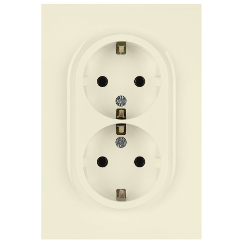 Розетка ЭРА Arktik 16-2105-02 двойная с заземлением 2X2P+E Schuko со шторками 16А-250В слоновая кость | Эра Arktik