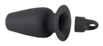 Пробка-туннель с заглушкой Lust Tunnel Plug with Stopper (Цвет: черный)