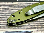 K1660OL Leek - нож склад., алюм. рук-ть оливк.,клинок Sandvik 14C28N