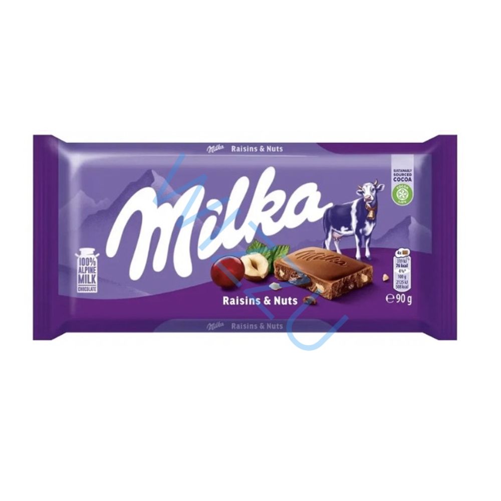 Шоколад молочный Milka Raisin Nut с изюмом и фундуком, 90 г