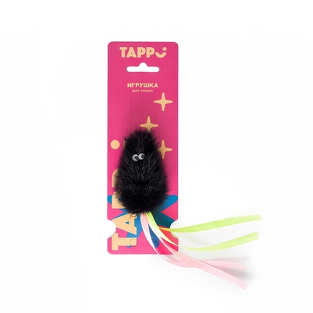 Tappi Игрушка мышь "Саваж" для кошек, из натурального меха норки с хвостом из лент