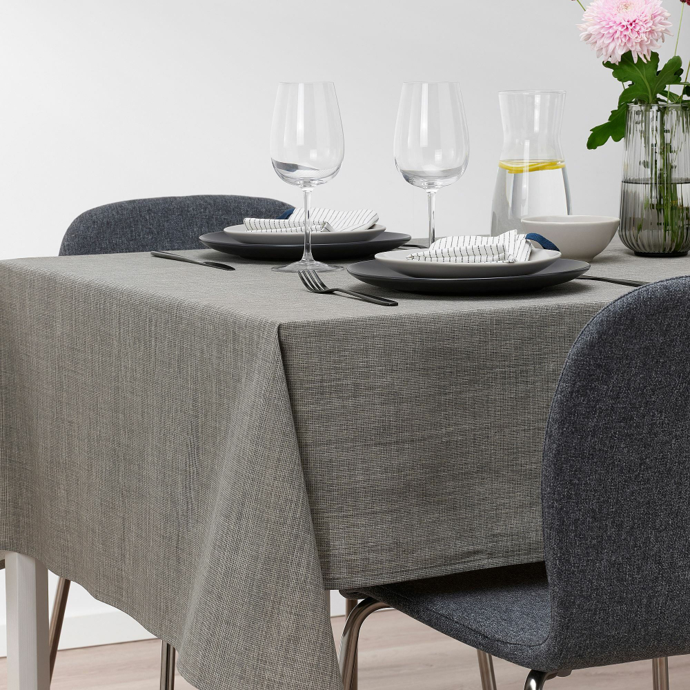 Скатерть IKEA SVARTSENAP (СВАРТСЕНАП), Серый, 145х240 см