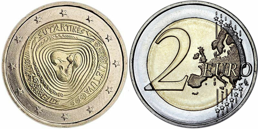 Литва 2 евро, 2019 Народные литовские песни - Сутартинес UNC