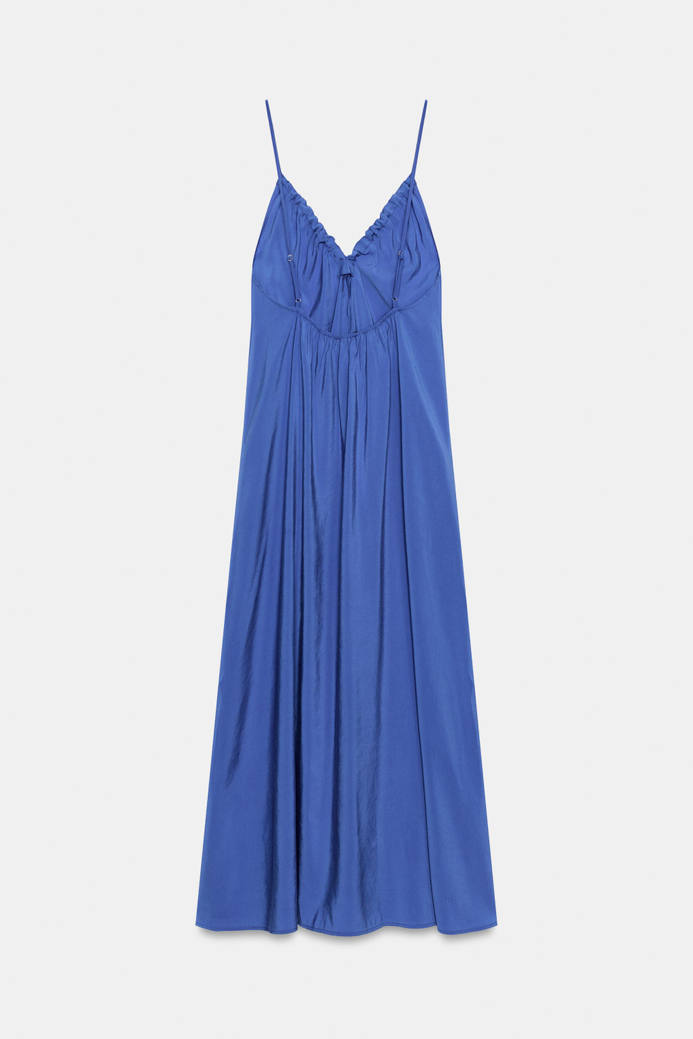 СТРУЯЩЕЕСЯ ПЛАТЬЕ МИДИ С ЗАВЯЗКАМИ — ZARA