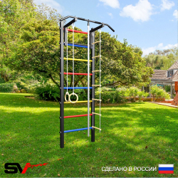 Уличная шведская стенка Sv Sport У402 (Турник/Канат/кольца/лестница)