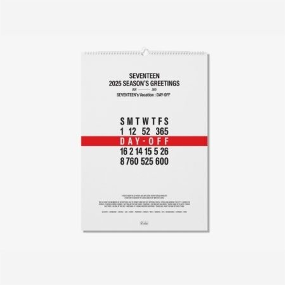 товары SEVENTEEN - SEVENTEEN's Vacation : DAY-OFF 2025 WALL CALENDAR